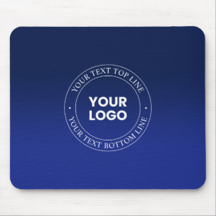 Einfacher Logo-Ersatz & Text   Dunkler Blaugradien Mousepad