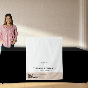 Einfacher Logo QR Anbieter Event Display Tischläuf Wandteppich