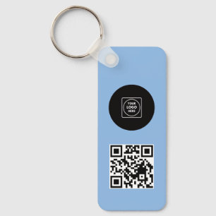 Einfacher Logo QR Code Business Blaue Schlüsselanh Schlüsselanhänger