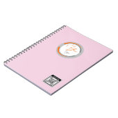 Einfacher Logo-QR-Code Business Pink Notizblock (Linke Seite)