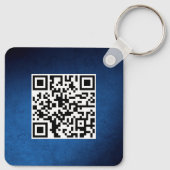 Einfacher Logo-QR-Code Werbe- Blau-Verlauf Schlüsselanhänger (Rückseite)