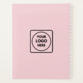 Einfacher Logo-Text Blush-Pink-Branding-Planer Planer (Rückseite)