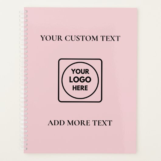 Einfacher Logo-Text Blush-Pink-Branding-Planer Planer (Vorderseite)