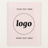 Einfacher Logo-Text Blush-Pink Planer (Vorderseite)