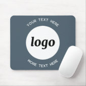 Einfacher Logo-Text Business-Promotion Anthrazit Mousepad (Mit Mouse)