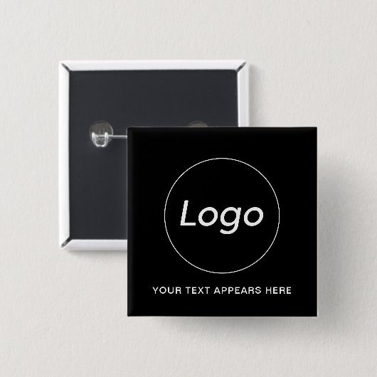 Einfacher Logo-Text Button (Vorne & Hinten)