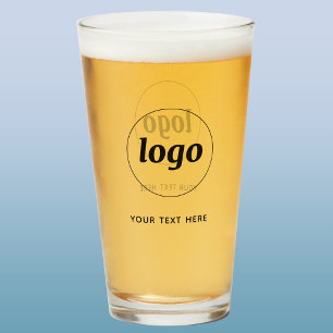 Einfacher Logo-Text Geschäft Promotional-Bierglas Glas