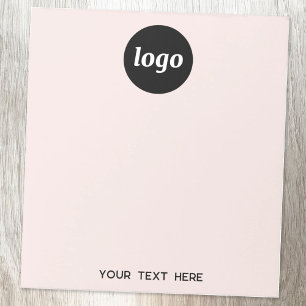 Einfacher Logo-Text Geschäftsfördernder Rosa-Ton Notizblock