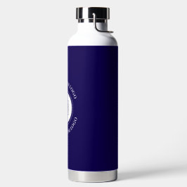 Einfacher Logo-Text in Marineblau für Geschäftsbra Trinkflasche