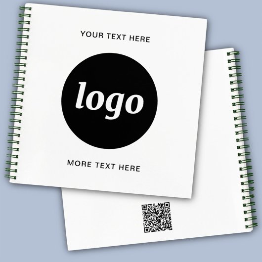 Einfacher Logo-Text-QR-Code für Business-Promotion Notizblock