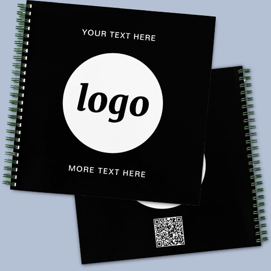 Einfacher Logo-Text-QR-Code für Geschäftsförderung Notizblock
