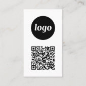Einfacher Logo-Text-QR-Code im vertikalen Format Visitenkarte (Rückseite)