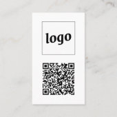 Einfacher Logo-Text-QR-Code im vertikalen Format Visitenkarte (Rückseite)