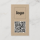 Einfacher Logo-Text-QR-Code im vertikalen Format Visitenkarte (Rückseite)