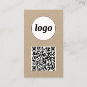 Einfacher Logo-Text-QR-Code im vertikalen Format Visitenkarte (Rückseite)