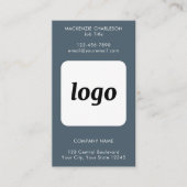 Einfacher Logo-Text-QR-Code Vertikal Anthrazitgrau Visitenkarte (Vorderseite)