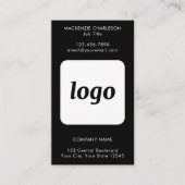 Einfacher Logo-Text-QR-Code Vertikal Schwarz Visitenkarte (Vorderseite)
