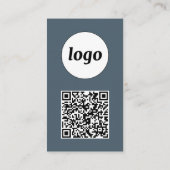 Einfacher Logo-Text-QR-Code Vertikale Holzkohlegra Visitenkarte (Rückseite)