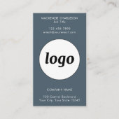 Einfacher Logo-Text-QR-Code Vertikale Holzkohlegra Visitenkarte (Vorderseite)