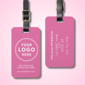 Einfacher Logo-Text Rosa Gepäckanhänger
