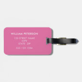 Einfacher Logo-Text Rosa Gepäckanhänger (Rückseite horizontal)