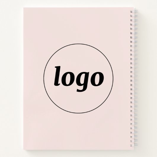 Einfacher Logo-Text Rosa Notizblock (Rückseite)