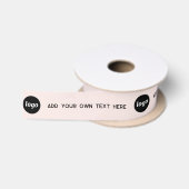 Einfacher Logo-Text Rosa Satinband (Spule)