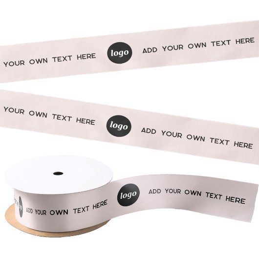 Einfacher Logo-Text Rosa Satinband