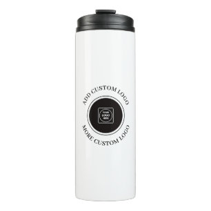 Einfacher Logo-Text Rosé Business-Branding Thermosbecher