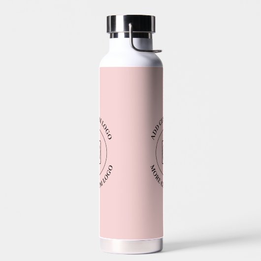 Einfacher Logo-Text Rosé Business-Branding Trinkflasche (Links)