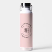 Einfacher Logo-Text Rosé Business-Branding Trinkflasche (Vorne)