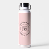 Einfacher Logo-Text Rosé Business-Branding Trinkflasche (Rückseite)