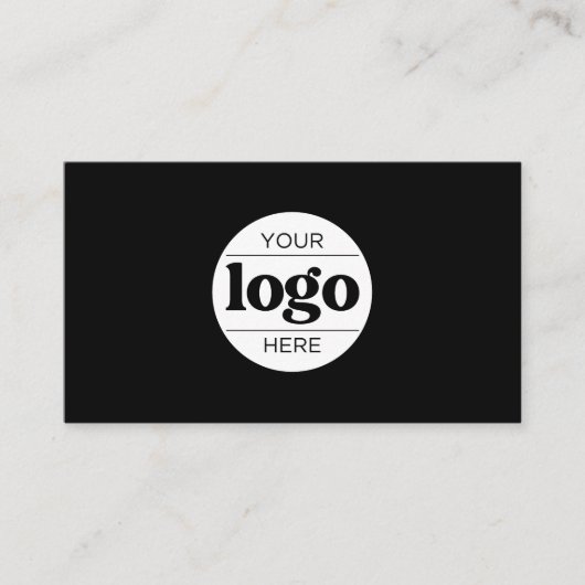 Einfacher Logo-Text und QR-Code Schwarz Visitenkarte (Vorderseite)