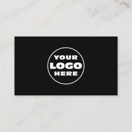 Einfacher Logo-Text und QR-Code Schwarz Visitenkarte