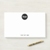Einfacher Logo-Text Unternehmenswerbung Post-it Klebezettel (Auf Schreibtisch)