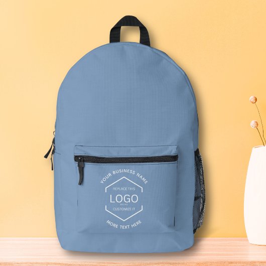 Einfacher Logo Text Werbeaktion Blau Bedruckter Rucksack