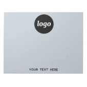 Einfacher Logo Text Werbeaktion Blau Notizblock (Vorderseite)