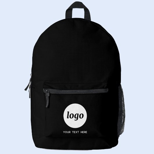 Einfacher Logo Text Werbeaktion Schwarz Bedruckter Rucksack