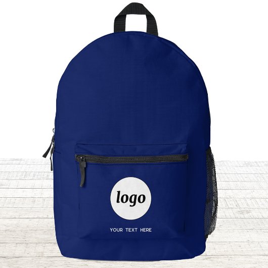 Einfacher Logo-Text Werbung Business Navy Blue Bedruckter Rucksack