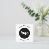 Einfacher Logo- und Text-QR-Code Quadratische Visitenkarte (Stehend Vorderseite)