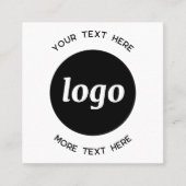 Einfacher Logo- und Text-QR-Code Quadratische Visitenkarte (Vorderseite)