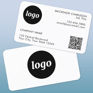 Einfacher Logo- und Text-QR-Code Visitenkarte