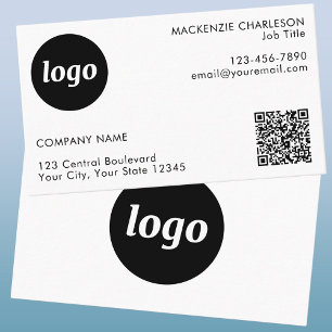 Einfacher Logo- und Text-QR-Code Visitenkarte
