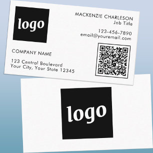 Einfacher Logo- und Text-QR-Code Visitenkarte