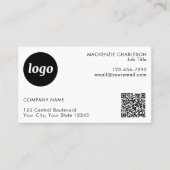 Einfacher Logo- und Text-QR-Code Visitenkarte (Vorderseite)