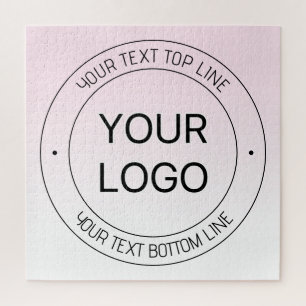 Einfacher Logoersatz & editierbarer Text Pink Ombr Puzzle