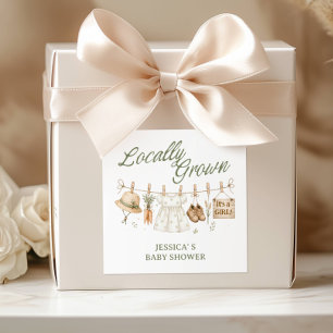 Einfacher lokal angebaute Farmer Market Baby GIRL Quadratischer Aufkleber