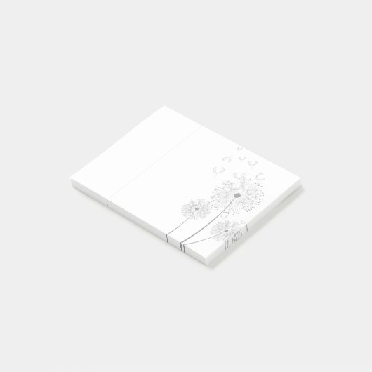 Einfacher Löwenzahn-Samen-Schlag Post-it Klebezettel (angewinkelt)