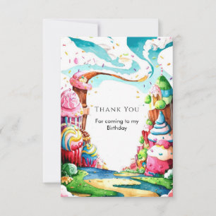 Einfacher Lutscher Candyland Geburtstag Dankeskarte