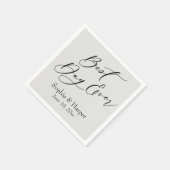 Einfacher, luxuriöser Script-Schriftart Bester Tag Serviette (Ecke)